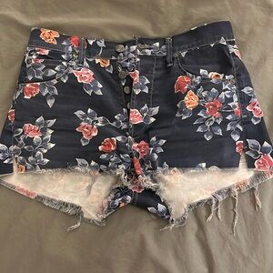 Citizens of Humanity denim floral shorts, size 27